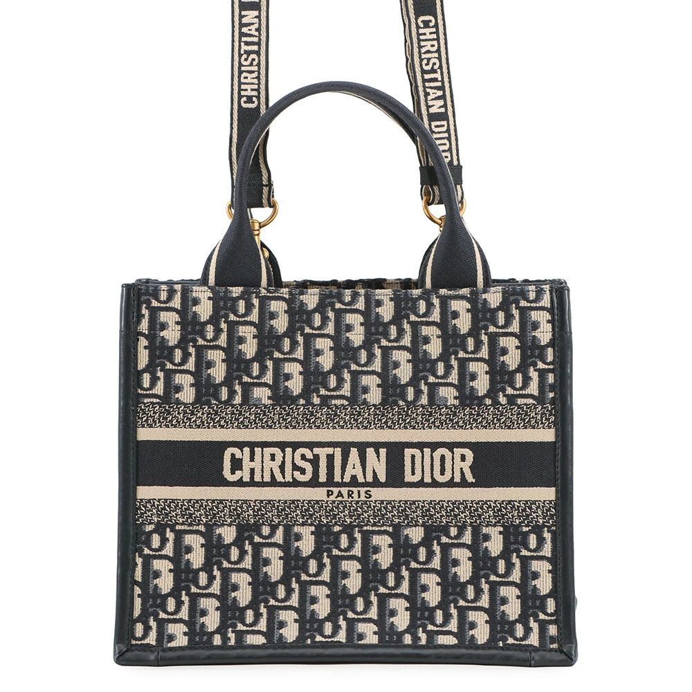 Christian Dior Tote Bag Oblique Embroidery Book Trotter
